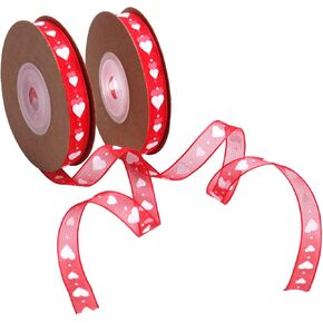 أشرطة مايام لعيد الحب، أشرطة على شكل قلب، أشرطة حرفية لعيد الحب، حرفة الزفاف، لفتان (أحمر وأبيض) in Kuwait