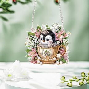 Tontut Penguin Diamond Art Painting Kits Hanging Decoration,5D Diamond Art Painting,DIY Special Shape Diamond Craft Wall Garden Decoration,Gifts