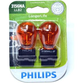 Philips automotive lighting LongerLife Miniature Bulb, 2 Pack, (3156NALLB2)