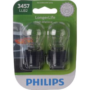 Philips 3457 LongerLife Miniature Bulb, 2 Pack