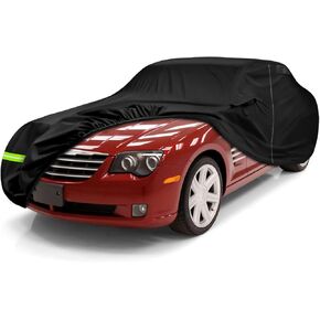 Waterproof Car Cover Compatible with 2004-2008 Chrysler Crossfire Accessories, All Weather Classic Car Covers with Inner Cotton&Zipper Door for Snow Rain Protection