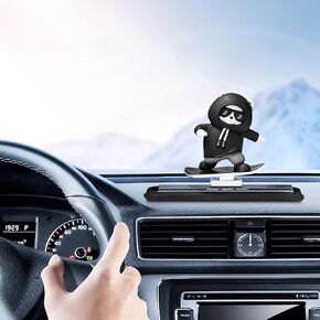 Cool Skateboards Bear Car Dashboard Ornament Auto Decor Funny Sliding Bear