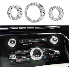 Central Control AC Air Conditioning Audio Volume Knob Fits for Lincoln,Bling Interior Accessories Knob Cover Compatible with Aviator/Continental/Corsair/MKZ/MKZ Hybrid/Nautilus/Navigator/Navigator L.