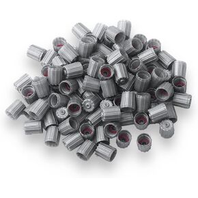 OCESTORE Plastic Gray Tire Valve Stem Caps TPMS Tire Cap Gray Repalcement Replacement for Car Truck (Pack of 100)