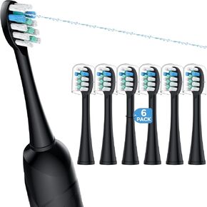 6 Pack FitMount Toothbrush Replacement Heads Compatible with WaterPik Sonic Fusion 2.0, FitMount Flossing Brush Head Fit for Water-Pic SF-01 SF-02 and 2.0 SF-03 SF-04