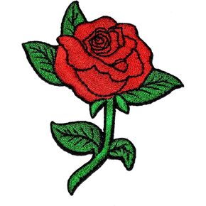 Red Rose DIY Applique Embroidered Sew Iron on Patch RO-02