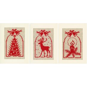 Vervaco Christmas Symbols Card Cross Stitch Set, Multi-Colour