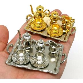 Miniature Tea Set(10pcs), Dollhouse Miniatures Dollhouse Decoration, BJD Decoration Dollhouse, Miniature Artisan Photography Props