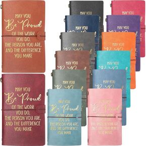 Lincia 28 Pieces Appreciation Gifts Leather Journals Bulk Thank You Employee Gifts Inspirational Notebooks May You Proud of The Work You Do Coworker Retirement Gifts for Employee Teamwork Volunteer