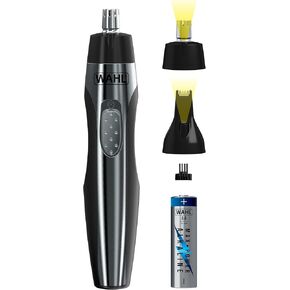 Wahl Lighted Battery Nose Hair Trimmer for Men & Women. Painless, Easy to See Nose, Ear, and Eyebrow Trimming with Built in Light, Battery Included. – Model 3023283