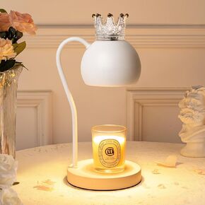 Elegant Electric Candle Warmer Lamp with Timer, Crown Design – Scented Jar Candle Melter for Home Decor, Housewarming, Birthday, and Christmas (Includes 2 Bulbs)