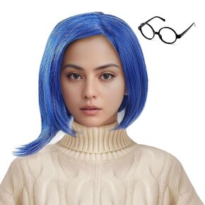 Disgust Wig Costume Outfit Short Green wig Scarf For Anime Cartoon Green Hair Costume Halloween Disgust Costume Adult (Green)