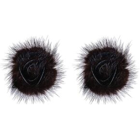 Fur Ball Fur Flower Removable Shoe Clips Cute Wedding Bridal Shoes Decoration 1 Pair (2#)