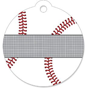 Batter Up - Baseball - Baby Shower or Birthday Party Favor Gift Tags (Set of 20)
