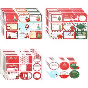 165pcs Christmas Gift Tag Stickers, 4 Styles to and from Christmas Name Tags Cute Snowman Santa Claus Christmas Tree Self Adhesive Packaging Gift Box Holiday Labels for Presents Boxes Decorations