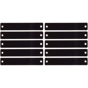 10Pcs Stamping Blank Bar Rectangle Stamping Blanks Horizontal Pendant Name Plate DIY Jewelry Supply Craft Supplies Two Holes Black