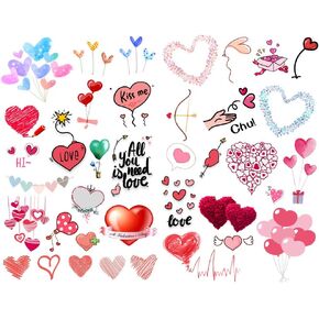 Seasonstorm Love Red Heart Aesthetic Diary Travel Journal Paper Stickers Scrapbooking Stationery Sticker Flakes Art Supplies (PK360)