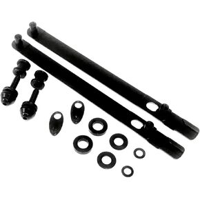 BLACK FXDWG Wide Glide Quick Release Docking Hardware Kit Harley Davidson Dyna Detachable Passenger Sissy Bar Backrest WideGlide 2010-2017 Detachables 54097-10 Luggage Rack Sideplates SissyBar Rear HD