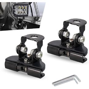 2 PCS Car LED Light Grille Base, 1.3" x 2.17" Metal Structure + Rubber Wrapped Shockproof Fixing Bracket, Adjustable Angle Non-Destructive Mounting Accessories, Suitable for Cars (Black)