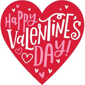 Happy Valentines Day Heart Cutout - 15.5" (1 Count) | Unique Romantic Design for Valentines Parties and Celebrations