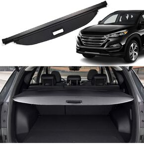 Cargo Cover for Hyundai Tucson 2016-2018 2019 2020 2021 Trunk Cover without Any Gap Rear Trunk Security Cover Shielding Shade Car Accessory, Black