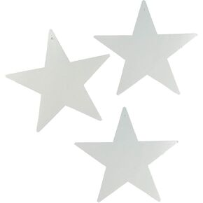 Fun Express Silver Cardboard Stars - Party Decor - Wall Decor - Cutouts - VBS Vacation Bible School Supplies/Decor - 12pc