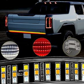 Truck Led Tailgate Light Bar 60" Triple Row 432 LED Light Strip with Full Function Red Running Brake White Reverse Sequential