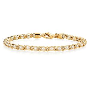 Gem Stone King 925 Sterling Silver Multi Faceted Crystal Beads Tennis Bracelet For Women (7 Inch, with Lobster Clasp, Made in Italy)