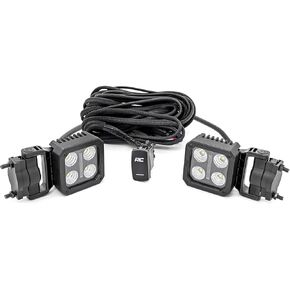 Rough Country 2" Square Black Series LED Lights | Flood | Swivel Mount - 70802