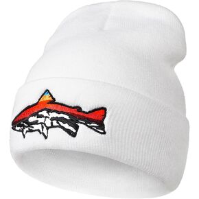 Knit Winter Beanie Hats for Men Women Cuffed Skull Cap with Mountain Embroidery Outdoor Christmas & New Year Gifts