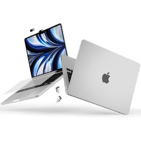 Compatible with M3 M2 MacBook Air 15 inch Case A3114 A2941, Ultra-Thin & Anti-Fingerprints Case for 2024 2023 MacBook Air 15.3" with M3 M2 Chip & Retina Display Touch ID, Transparent