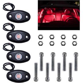 4 Pods LED Rock Lights, Neon Underglow Lights, Waterproof Underbody Glow Trail Rig Lamp Lighting for Truck ATV UTV SUV Boats (White)