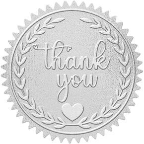 Thank You Stickers 100pcs Embossed Envelope Seals 1.77 Inch for Decorate envelopes Event Wedding Invitations Greeting Cards Party Favors Gift Wrapping