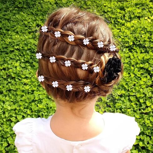 30 Pcs Mini Flower Hair Clips Daisy Hair Accessory Purple Blue White Flower Daisy Hair Clip Beach Wedding Small Flower Clips Bride Bridesmaid Hairpins Hair Barrettes Hair Pins for Women Girls Party in Saudi Arabia