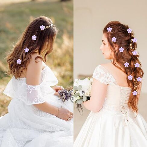 30 Pcs Mini Flower Hair Clips Daisy Hair Accessory Purple Blue White Flower Daisy Hair Clip Beach Wedding Small Flower Clips Bride Bridesmaid Hairpins Hair Barrettes Hair Pins for Women Girls Party in Saudi Arabia