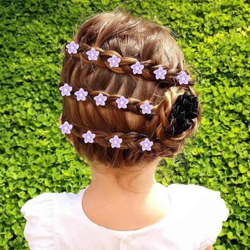 30 Pcs Mini Flower Hair Clips Daisy Hair Accessory Purple Blue White Flower Daisy Hair Clip Beach Wedding Small Flower Clips Bride Bridesmaid Hairpins Hair Barrettes Hair Pins for Women Girls Party in Saudi Arabia