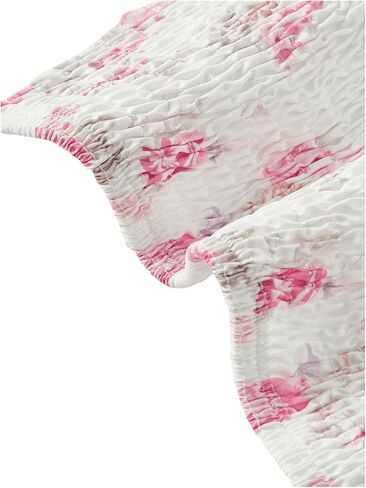 MakeMeChic Women's Floral Print Tie Shoulder Spaghetti Strap Ruched Shirred Cami Tank Tops in Saudi Arabia