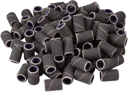 PANA 100 Pieces Nail Sanding Bands Professional Nail Manicure Great Fit for Nail Drill Bits for Acrylic Nails (150 Grit, Black) in Kuwait