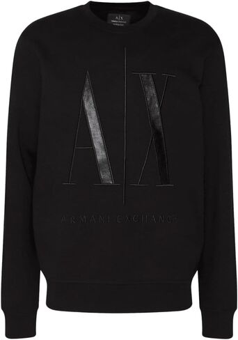 سويت شيرت بفتحة رقبة مستديرة مطرز بشعار معدني من Armani Exchange للرجال in Saudi Arabia