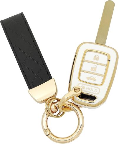 حافظة غطاء حماية للمفتاح من مادة TPU متوافقة مع Honda 2013-2016 Honda Accord 2014-2015 CRV 2014-2015 Civic Key Fob (أبيض) in Kuwait