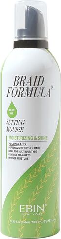 EBIN NEW YORK LOCK'N POMADE Setting Mousse - Menthol (12.49oz/ 354ml) | Smoothing & Shine, Long Lasting Hold, Frizz Control, Infused with Tea Tree Oil and Aloe in Kuwait