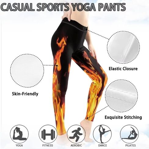 AmzPrint Womens Leggings Flower Butterfly Stretchy High Waisted Butt Lift Tights Runing Athletic Grass Green Leggings Women in Kuwait