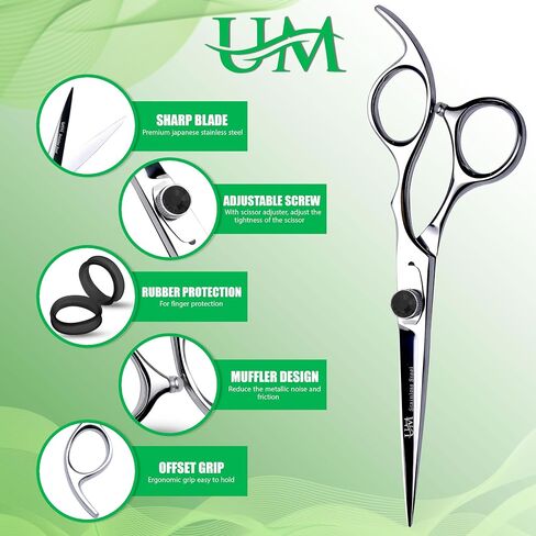 UM Supplies Professional Hair Scissors – Premium Grade Hair Shears | 6.5" Stainless Steel hair cutting Barber scissors for Women/Men/Barber/Pets in Kuwait