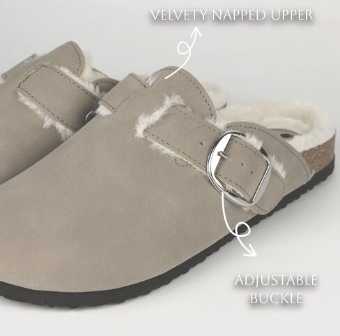 Sweechee Women's Cork Footbed Clogs with Soft Fur Lining, Comfortable Shearling Slippers Women's for Winter in Kuwait