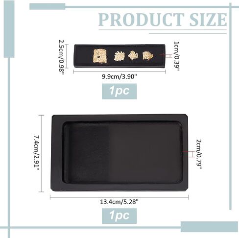 PH PandaHall 2pcs Chinese Calligraphy Inkstone with Ink Stick Traditional Chinese Ink Stones Sumi Drawing Ink Dish Ink Stone Tray for Traditional Calligraphy Practice Painting Drawing in Saudi Arabia