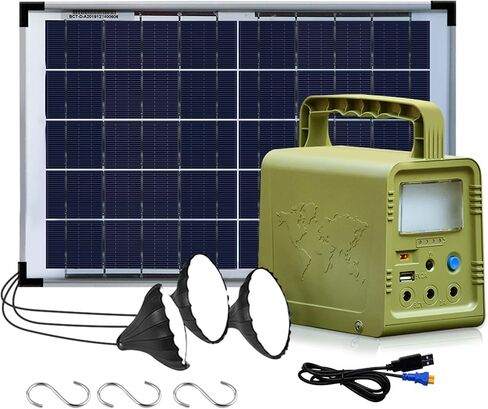 ECO-WORTHY 84Wh Portable Power Station, Solar Generator with 18W Solar Panel, Flashlights, Camp Lamps with Battery, USB DC Outlets, for Outdoor Camping, Home Emergency Power Supply, Hurricane, Fish in Saudi Arabia