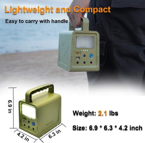 ECO-WORTHY 84Wh Portable Power Station, Solar Generator with 18W Solar Panel, Flashlights, Camp Lamps with Battery, USB DC Outlets, for Outdoor Camping, Home Emergency Power Supply, Hurricane, Fish in Saudi Arabia