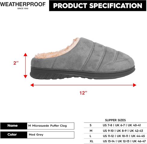 شبشب إسفنج ميموري فوم مقاوم للطقس من جلد الغزال المنتفخ للرجال - شبشب رجالي مريح خفيف الوزن للاستخدام الداخلي والخارجي مع جورب شيرلينغ صناعي in Kuwait