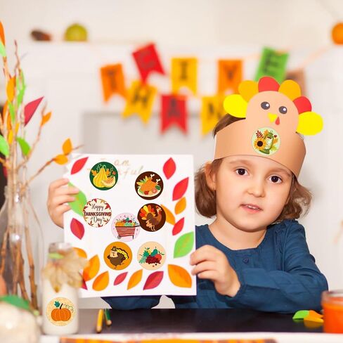 240pcs Thanksgiving Stickers, Fall Round Stickers Turkey Stickers Envelope Seal Stickers Adhesive Autumn Sealing Labels for Thanksgiving Party Decorations Supplies (4 Styles) in Saudi Arabia