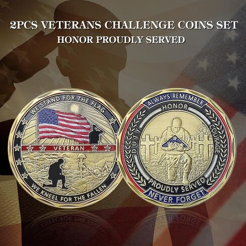10 Pack US Military Challenge Coins Veterans Coin - Stand for The Flag, Kneel for The Fallen - Veterans Day Gifts Military Retirement Gifts for Men Women Navy Army Air Force Marine Corps in Saudi Arabia